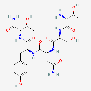 molecular formula C25H39N7O10 B12797312 L-Threoninamide, L-threonyl-L-threonyl-L-asparaginyl-L-tyrosyl- CAS No. 123951-78-0