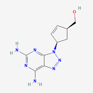 molecular formula C10H13N7O B12797337 (+-)-cis-(4-(5,7-Diamino-3H-1,2,3-triazolo(4,5-d)pyrimidin-3-yl)-2-cyclopentenyl)carbinol CAS No. 122624-83-3