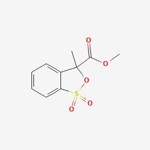 molecular formula C10H10O5S B12797373 Methyl 3-methyl-3H-2,1-benzoxathiole-3-carboxylate 1,1-dioxide CAS No. 79253-78-4