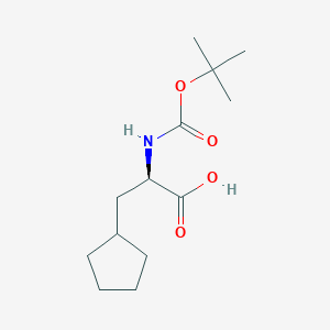 molecular formula C13H23NO4 B1279739 (R)-2-((tert-Butoxycarbonyl)amino)-3-cyclopentylpropanoic acid CAS No. 219819-74-6