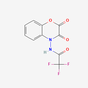 molecular formula C10H5F3N2O4 B12797415 Acetamide, N-(2,3-dihydro-2,3-dioxo-4H-1,4-benzoxazin-4-yl)-2,2,2-trifluoro- CAS No. 34288-10-3