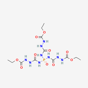 molecular formula C12H24N9O10P B12797427 ethyl N-[bis[(ethoxycarbonylamino)carbamoylamino]phosphorylcarbamoylamino]carbamate CAS No. 16077-70-6