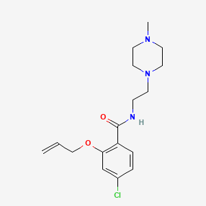 molecular formula C17H24ClN3O2 B12797440 Benzamide, 2-(allyloxy)-4-chloro-N-(2-(4-methyl-1-piperazinyl)ethyl)- CAS No. 28046-04-0