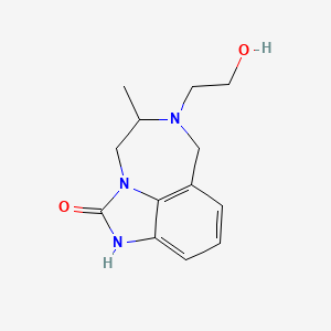 molecular formula C13H17N3O2 B12797450 6-(2-Hydroxyethyl)-4,5,6,7-tetrahydro-5-methylimidazo(4,5,1-jk)(1,4)benzodiazepin-2(1H)-one CAS No. 126234-04-6