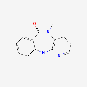 molecular formula C14H13N3O B12797485 N5,N11-Dimethyl-5,11-dihydro-6H-pyrido(2,3-b)(1,4)benzodiazepin-6-one CAS No. 24000-48-4