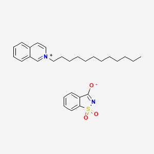 molecular formula C28H36N2O3S B12797488 Lauryl isoquinolinium saccharinate CAS No. 7444-81-7