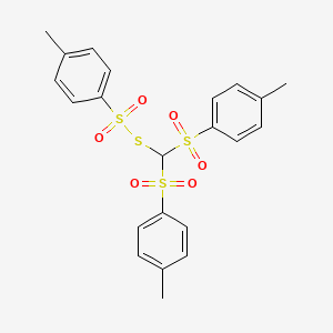 molecular formula C22H22O6S4 B12797524 S-(Bis((4-methylphenyl)sulfonyl)methyl) 4-methylbenzenesulfonothioate CAS No. 75195-73-2