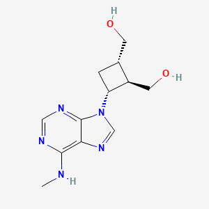 molecular formula C12H17N5O2 B12797547 [(1S,2R,3R)-2-(hydroxymethyl)-3-[6-(methylamino)purin-9-yl]cyclobutyl]methanol CAS No. 126265-11-0