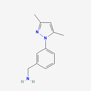 molecular formula C12H15N3 B1279755 [3-(3,5-dimethyl-1H-pyrazol-1-yl)benzyl]amine CAS No. 1185056-93-2