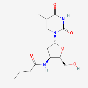 molecular formula C14H21N3O5 B12797615 Thymidine, 3'-deoxy-3'-((1-oxobutyl)amino)- CAS No. 132149-30-5