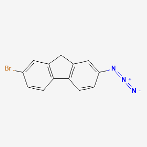 molecular formula C13H8BrN3 B12797629 9H-Fluorene, 2-azido-7-bromo- CAS No. 73332-83-9