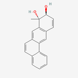 molecular formula C19H16O2 B12797723 Benz(a)anthracene-8,9-diol, 8,9-dihydro-8-methyl-, trans- CAS No. 72533-48-3