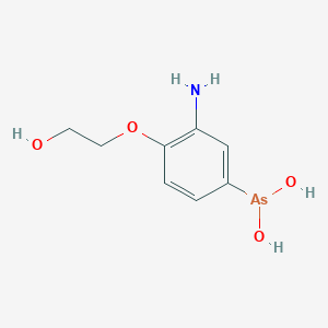 molecular formula C8H12AsNO4 B12797767 3-Amino-4-(2-hydroxyethoxy)benzenearsonous acid CAS No. 5425-12-7