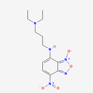 molecular formula C13H19N5O4 B12797776 Benzofurazan, 7-(3-(diethylamino)propylamino)-4-nitro-, 1-oxide CAS No. 78329-76-7