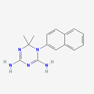 molecular formula C15H17N5 B12797802 1,3,5-Triazine-2,4-diamine, 1,6-dihydro-6,6-dimethyl-1-(2-naphthalenyl)- CAS No. 24849-97-6