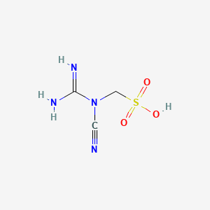 molecular formula C3H6N4O3S B12797841 ((Amino(imino)methyl)(cyano)amino)methanesulfonic acid CAS No. 5421-93-2
