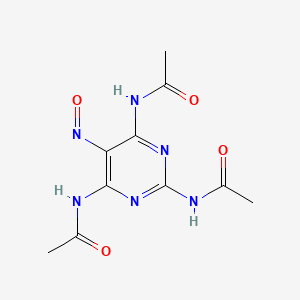 molecular formula C10H12N6O4 B12797851 Acetamide, N,N',N''-(5-nitroso-2,4,6-pyrimidinetriyl)tris- CAS No. 1090-42-2