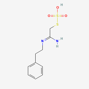 molecular formula C10H14N2O3S2 B12797855 S-(2-Imino-2-((2-phenylethyl)amino)ethyl) hydrogen thiosulfate CAS No. 90379-22-9