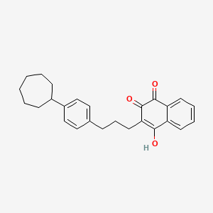 molecular formula C26H28O3 B12797882 3-(3-(3-Cycloheptylphenyl)propyl)-2-hydroxynaphthalene-1,4-dione CAS No. 17089-14-4
