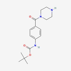 molecular formula C16H23N3O3 B1279794 tert-Butyl (4-(piperazine-1-carbonyl)phenyl)carbamate CAS No. 478798-20-8