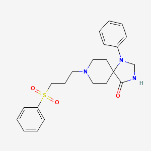 molecular formula C22H27N3O3S B12797964 1,3,8-Triazaspiro(4.5)decan-4-one, 1-phenyl-8-(3-(phenylsulfonyl)propyl)- CAS No. 102505-04-4
