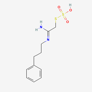 molecular formula C11H16N2O3S2 B12798021 S-(2-Imino-2-((3-phenylpropyl)amino)ethyl) hydrogen thiosulfate CAS No. 4153-67-7