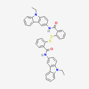molecular formula C42H34N4O2S2 B12798179 2,2'-Dithiobis(N-(ethylcarbazolidine)benzamide) CAS No. 90520-55-1