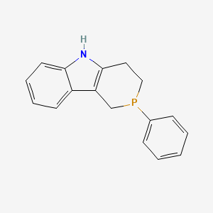molecular formula C17H16NP B12798202 2-Phenyl-2,3,4,5-tetrahydro-1H-phosphinino(4,3-b)indole CAS No. 36720-80-6