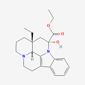 molecular formula C22H28N2O3 B12798216 Eburnamenine-14-carboxylic acid, 14,15-dihydro-14-hydroxy-, ethyl ester, (14alpha)- CAS No. 68780-79-0