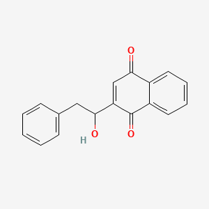 molecular formula C18H14O3 B12798222 2-(1-Hydroxy-2-phenylethyl)naphthalene-1,4-dione CAS No. 6944-37-2