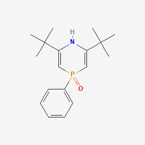 molecular formula C18H26NOP B12798230 2,6-Di-tert-butyl-4-phenyl-1,4-dihydro-1,4-azaphosphinine 4-oxide CAS No. 34735-03-0