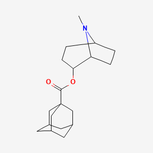 molecular formula C19H29NO2 B12798241 Tricyclo(3.3.1.13,7)decane-1-carboxylic acid, 8-methyl-8-azabicyclo(3.2.1)oct-2-yl ester, (1R-endo)- CAS No. 87395-60-6