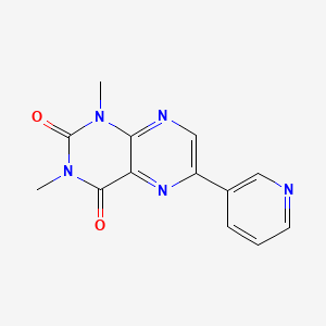 molecular formula C13H11N5O2 B12798255 2,4(1H,3H)-Pteridinedione, 1,3-dimethyl-6-(3-pyridinyl)- CAS No. 64232-94-6