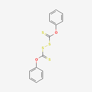 molecular formula C14H10O2S4 B12798263 ((((Phenoxycarbonothioyl)dithio)carbonothioyl)oxy)benzene CAS No. 66787-03-9