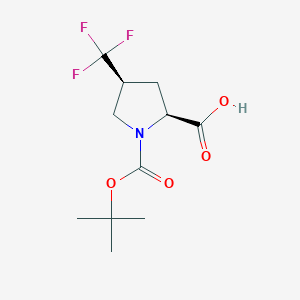 molecular formula C11H16F3NO4 B1279828 (2S,4S)-1-(tert-butoxycarbonyl)-4-(trifluoromethyl)pyrrolidine-2-carboxylic acid CAS No. 470482-41-8