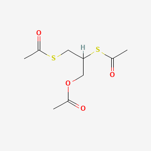 molecular formula C9H14O4S2 B12798289 2,3-Bis(acetylsulfanyl)propyl acetate CAS No. 59051-15-9