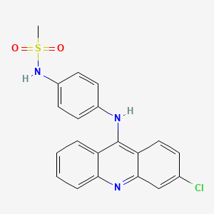 molecular formula C20H16ClN3O2S B12798290 Methanesulfonamide, N-(4-((3-chloro-9-acridinyl)amino)phenyl)- CAS No. 57164-73-5