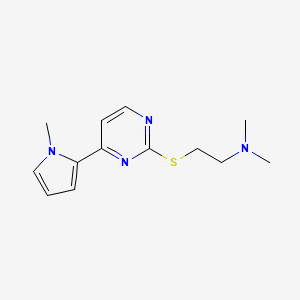 molecular formula C13H18N4S B12798293 Ethanamine, N,N-dimethyl-2-((4-(1-methyl-1H-pyrrol-2-yl)-2-pyrimidinyl)thio)- CAS No. 113669-49-1