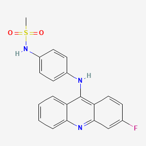 molecular formula C20H16FN3O2S B12798347 N-(4-((3-Fluoro-9-acridinyl)amino)phenyl)methanesulfonamide CAS No. 80259-51-4