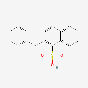 molecular formula C17H14O3S B12798348 2-(Phenylmethyl)-1-naphthalenesulfonic acid CAS No. 958781-08-3
