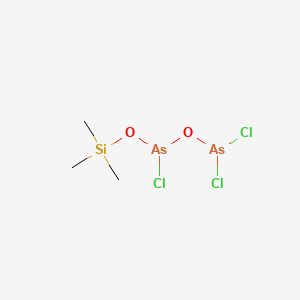 molecular formula C3H9As2Cl3O2Si B12798368 Chloro-dichloroarsanyloxy-trimethylsilyloxyarsane CAS No. 137823-39-3