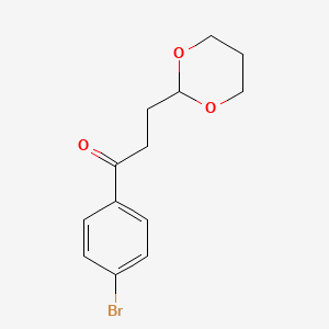 molecular formula C13H15BrO3 B1279837 4'-Bromo-3-(1,3-dioxan-2-YL)propiophenone CAS No. 376637-07-9