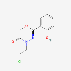 molecular formula C11H11ClN2O3 B12798443 4-(2-Chloroethyl)-2-(2-hydroxyphenyl)-4H-1,3,4-oxadiazin-5(6H)-one CAS No. 53995-34-9
