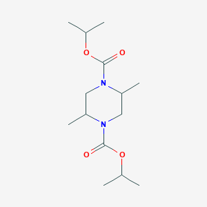 molecular formula C14H26N2O4 B12798449 1,4-Piperazinedicarboxylic acid, 2,5-dimethyl-, di-isopropyl ester CAS No. 6329-05-1