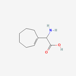 molecular formula C9H15NO2 B12798458 Amino(1-cyclohepten-1-yl)acetic acid CAS No. 71494-45-6