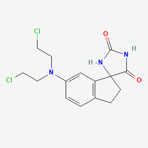 molecular formula C15H17Cl2N3O2 B12798500 6'-(Bis(2-chloroethyl)amino)spiro(imidazolidine-4,1'-indan)-2,5-dione CAS No. 97301-63-8