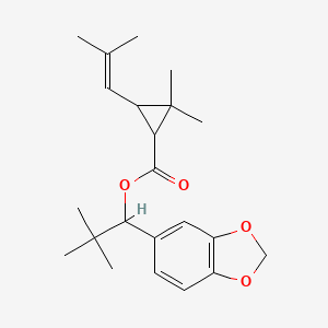 molecular formula C22H30O4 B12798538 1-(2H-1,3-Benzodioxol-5-yl)-2,2-dimethylpropyl 2,2-dimethyl-3-(2-methylprop-1-en-1-yl)cyclopropane-1-carboxylate CAS No. 20306-23-4