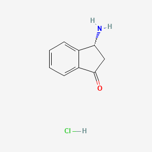 molecular formula C9H10ClNO B1279856 (3R)-3-Amino-2,3-dihydroinden-1-one;hydrochloride 