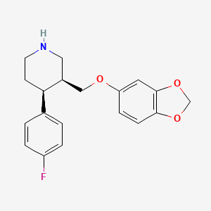 molecular formula C19H20FNO3 B12798574 Paroxetine, cis-(+/-)- CAS No. 105813-07-8