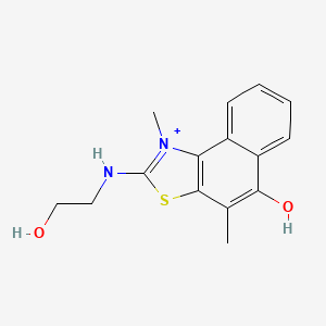 molecular formula C15H17N2O2S+ B12798601 2-((2-Hydroxyethyl)amino)-1,4-dimethyl-1lambda(5)-naphtho(1,2-d)(1,3)thiazol-5-ol CAS No. 81466-91-3